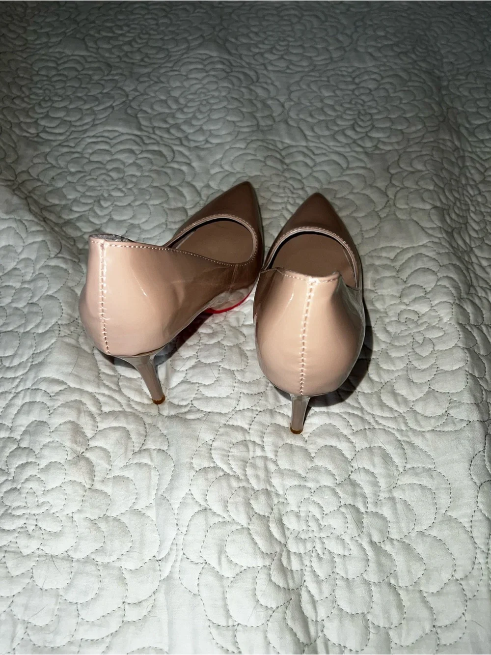 Nude Patent Pointed-Toe Stiletto Pumps
